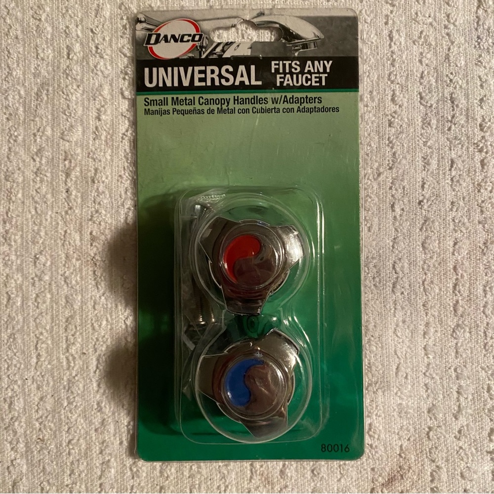 Danco 80016 Universal Fit Small Metal Canopy Handles with Adapters Chrome Plate